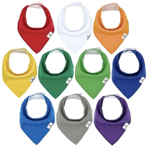 Image of DiaperSquad's Baby Bibs for Drooling and Teething, Bibs for Boys, Baby Girl - Solid Cotton Baby Drool Bibs