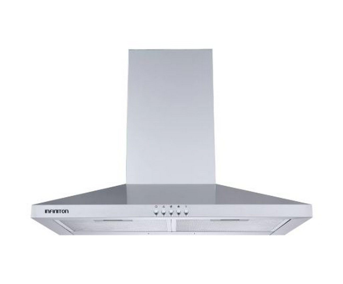 INFINITON Campana de Pared CMPP-64XBL, 400 m3/h, Ancho 60 cm, 3 Niveles de Potencia, 2 Filtros de Aluminio, Luz Led, B, Inox