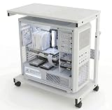 ALISE PCワゴン PCラック キャスター付き 5段階高さ調節 フルタワー対応 W64×D35×H60～80cm 耐荷重40kg PCスタンド サーバーラック パソコンラック パソコンワゴン サイドワゴン デスク下収納 省スペース 組立簡単 移動便利 コの字型