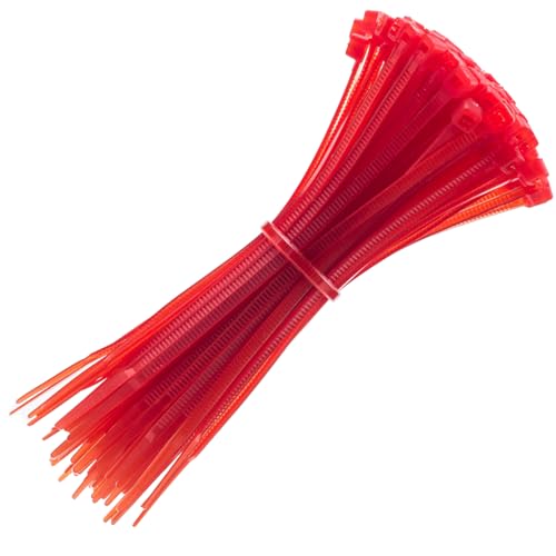 �ό� ���ȃi�C���� �����o���h 100�{ RED/��/���b�h ����100mm(��������70mm) ��2.5mm �ő咣��8kgs �������b�N���b�v ���� ���O�p ���ϋv�P�[�u���^�C �R�[�h�X�g���b�v ���̓P�[�u���Œ� �z���Ǘ� �P�[�u���W�b�v�^�C �ϔM