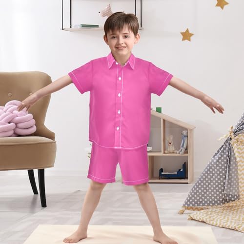 Image of 3T Toddler Boy Shorts Set Black Hawaiian Button Down Shirts Summer Outfits for Little Boy
