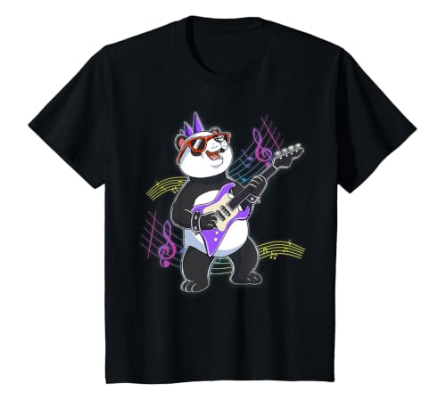 Panda Guitar Rockstar T-Shirt, Youth, Black, 2T