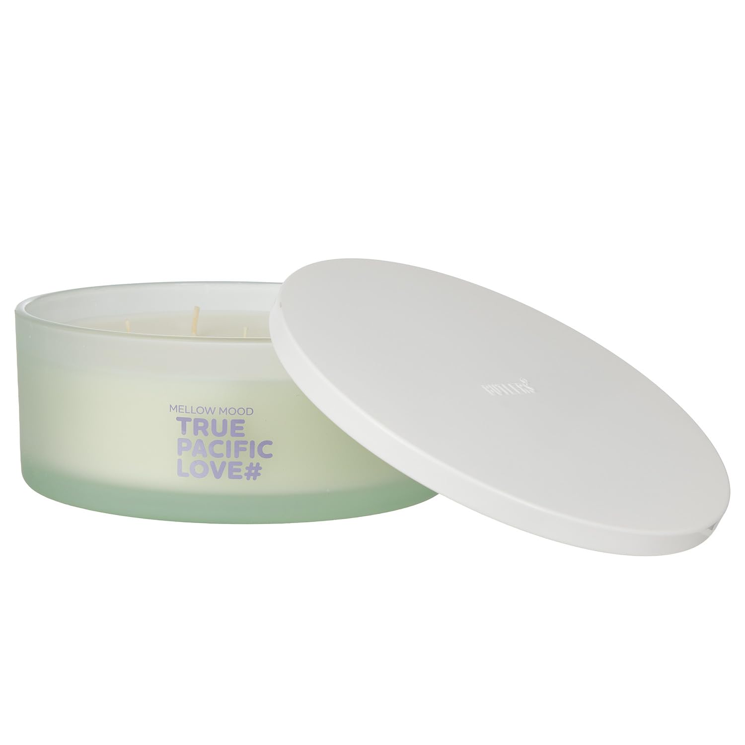 BUTLERS XL Duftkerze True Pacific Love Glas - MELLOW MOOD - 40h Brenndauer | Note Bergamotte & Kardamom - ø19 x H8 cm - Parfümkerze zur Raumbeduftung - Wellnesskerze für Wohnzimmer & Büro