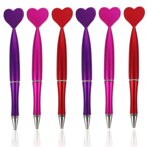 Bolígrafos con forma de corazón ergonómicos para notas diarias de estudiantes, pack de 48