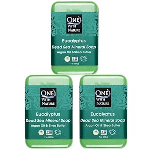 One With Nature Eucalyptus Soap Bar - 7oz Bar 3Pack - Dead Sea Salt Contains Magnesium, Sulfur & 21 Essential Minerals - Ideal for All Skin, Eczema, Psoriasis, Acne, 100% Natural One With Nature Eucalyptus Soap Bar 7oz Bar 3Pack Dead Sea Salt Contains Magnesium Sulfur 21 Essential Minerals Ideal for All Skin Eczema Psoriasis Acne 100 Natural