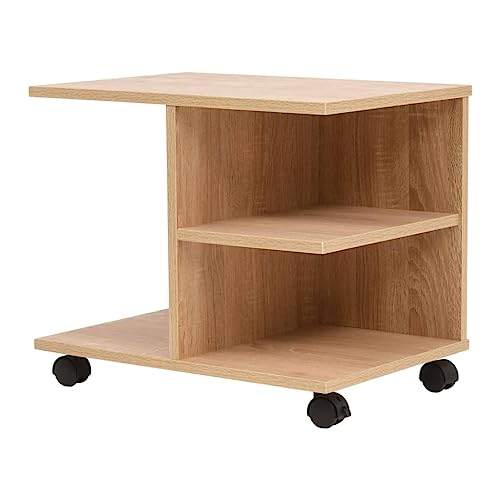 ZXDTVFGN Estantería pequeña con Ruedas Espacio, 50 x 35 x 42 cm, estantería con Almacenamiento Abierto, Sala de Estar, Dormitorio, Oficina en casa - Marrón