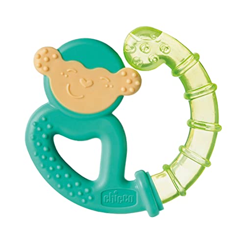 Chicco Refreshing - Mordedor de Silicona Refrescante que Enfría y Alivia las Encias, Anillo De Dentición Bebés 4m+, Refrigerante para Nevera, Fácil de Agarrar, Diseño Animales, Colores Surtidos