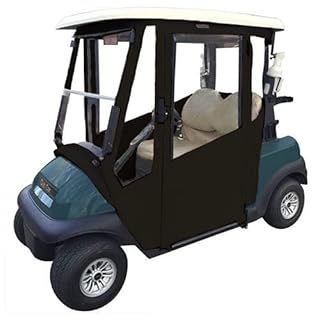 Golf Cart Cover – Fits Club Car Onward, DoorWorks fits Golf Bags, Utility Boxes, Rear Facing Seats Precedent and Tempo Sunbrella Canvas Hinged Door Golf Cart Enclosures Jet Black