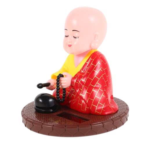 Genérico Juguetes de la Cabeza temblorosa de Buda Adornos de Escritorio Cifras del Panel Solar Figuras del Tablero pequeño Buda Adornos de cabezones de Escritorio Figura de Buda el plastico