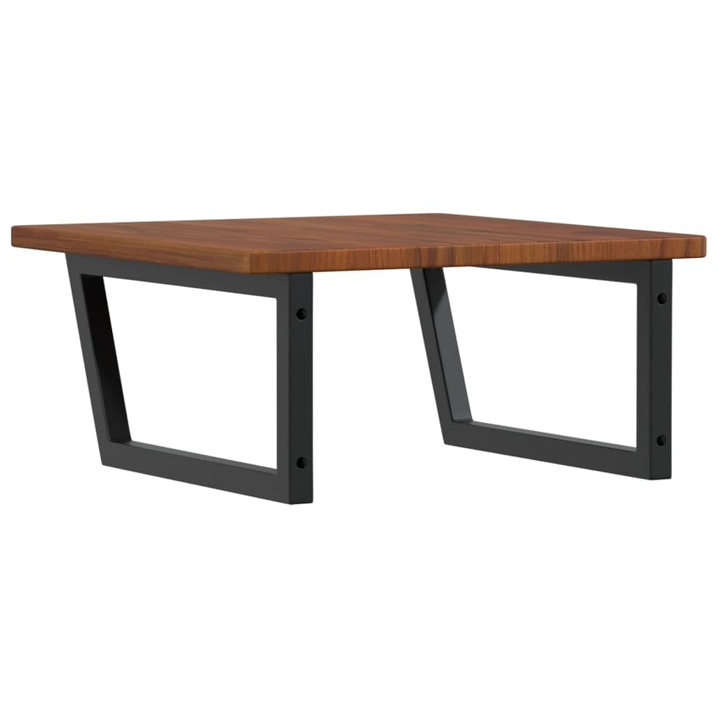 Mangloder - Piano lavabo in legno di rovere massiccio con supporto in acciaio, 60 x 60 x 2,5 cm, trapezoidale, portata fino a 100 kg, montaggio a parete sospeso, per bagno