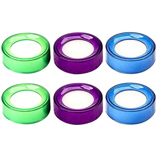 NUOBESTY 6Pcs Finger Wet Sponge Sponge Cup Moistener Fingertip Moistener for Money Cashier Bank Counting Papers Dollar Bills Documents (Random Color)