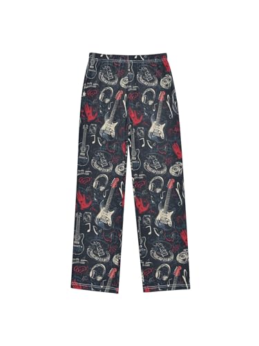Rock Music Street Style Boys Pants for Kids Jogger Pants with Pockets S