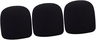 Alasum 3 fundas protectoras de espuma para micrófono, color azul, para guitarra, escudo, filtros, karaoke, cubierta para micrófono, filtro de parabrisas, esponja