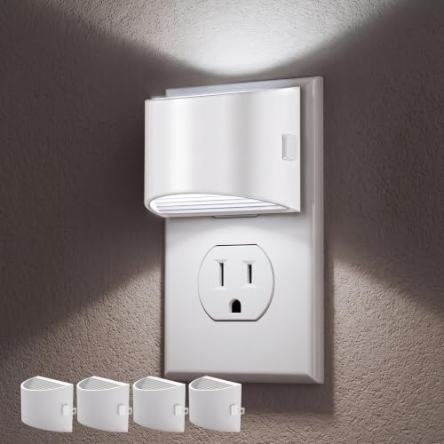 Image of DORESshop LED Night Light[4 Pack], Night Lights Plug into Wall, 3 Level Brightness Adjustable Plug in Night Light, Dusk to Dawn Sensor Nightlights for Adults,Bedroom,Bathroom,Hallway, 5000K