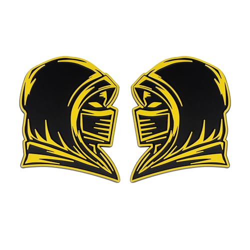 Image of Ninja Emblem, Custom 3D Car Badge - Universal Exterior Accessories for Car, Truck, SUV, Motorcycle (Set of 2) (Yellow)