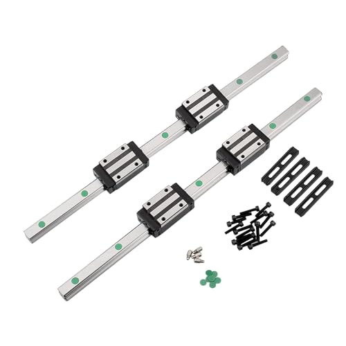 Hocpkot 2Pcs 300Mm Hgr15 Linear Guide Rail With 4 Bearing Block,1Pcs 300Mm Sfu1204 Ball Screw With Metal Deflector Ball Screw Nut thumb #3