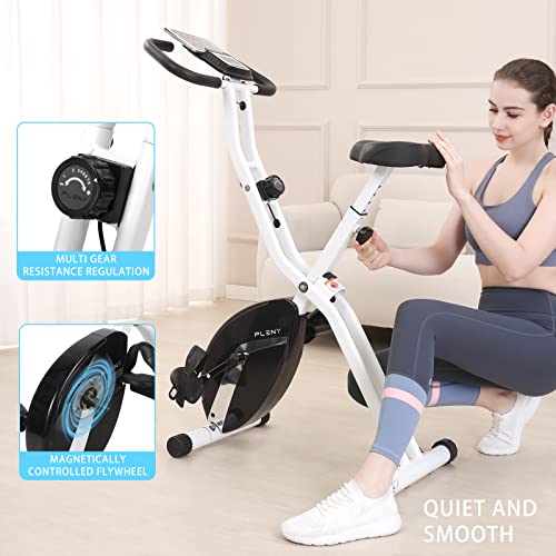 Pleny Basic Folding Exercise Bike, Stationary Bikes For Home, Upright Indoor Cycling Bike, Foldable Stationary Bike Machine With Large Comfortable Seat Cushion And Tablet Holder For Home Gym Workout #TOP5