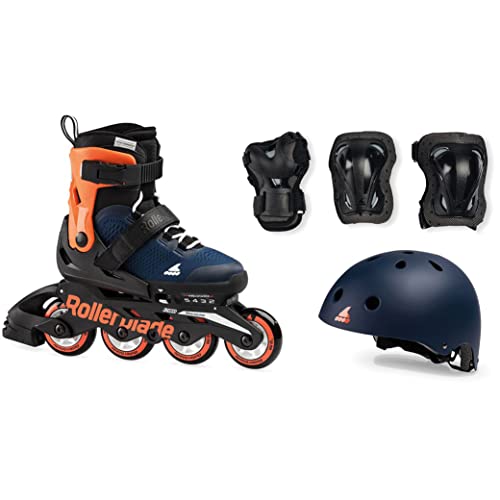 ROLLER BLADE Cube Skridskor Blå Rollerblade, Ungdom Unisex, Midnight Blue/Varm Orange, 210