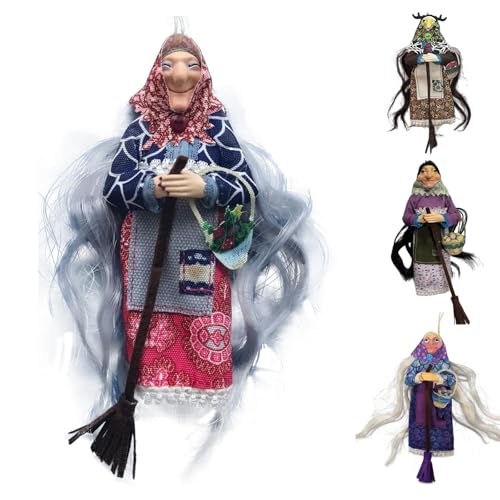 Handmade Kitchen Witch Dolls, Kitchens Witches Dolls Kit for Good Luck,Witch Figurine Luck Charm Home Decoration,Flying Figures On Broomsticks, Unique Gift for Moms Or Cooking Enthusiasts (B)