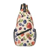 asbwuo Bolso de pecho Berry Feast, bandolera diagonal, mochila cruzada