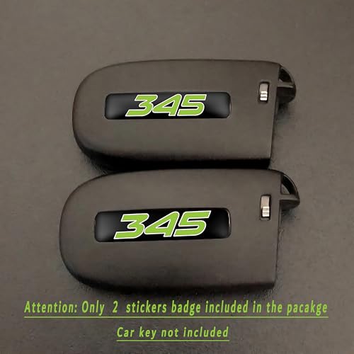 Image of TOOLEPIC for Dodge Challenger Charger Durango and Jeep Grand Cherokee Key fob Badges 2015-2024-Set of 2 - Finest Stickers Inlays Emblems Accessories for 345 Hemi, Ideal for Decals - Sublime Green