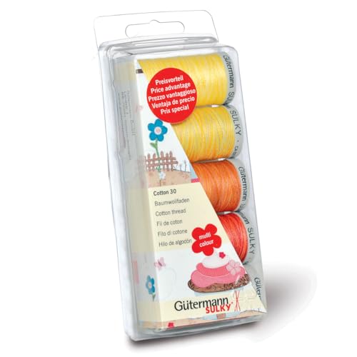 Set de hilos Gütermann para máquina bordado 30 - Amarillo/Rojo miniatura 1