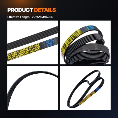 Image of 6PK2225 Serpentine Belt for 12-17 Jeep Wrangler 3.6L