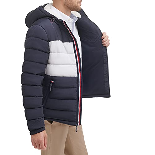 Image of Tommy Hilfiger Men's Midweight Sherpa Lined Hooded Water Resistant Puffer Jacket