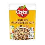 CÉRÉAL BIO – Lentilles Vertes, Riz Complet & Soja Bio – Plat Cuisiné Bio Individuel – Repa...