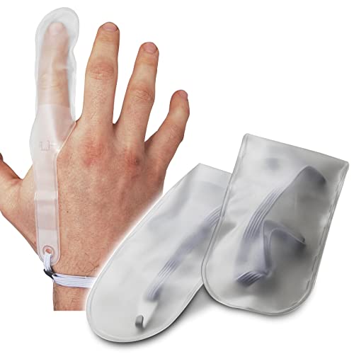 Twin Pack (Pair) - RE-GEN PVC Plastic Reusable Protective Transparent Adjustable First Aid Finger Stall Protection Cot (Small)