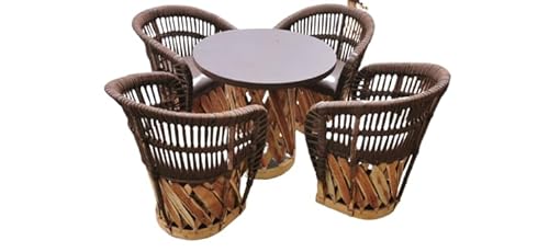 Dining Room Furniture Chair Equipal Tulum Model made in Mexico by Equipales San Jose ideal for Home, Bar, Restaurant, Office, Hotel, Garden, Living room, Coffeshop (Brown)