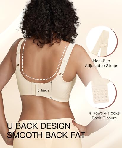 Image of Women's Minimizer Bra No Underwire Full Coverage Wireless Jelly Bra Plus Size Seamless T-Shirt Bra