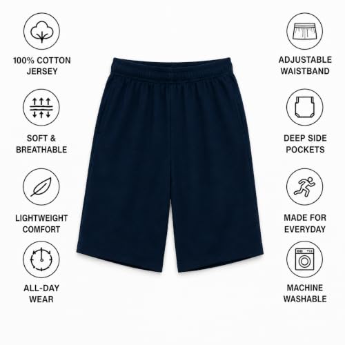 Image of Essential Elements Mens 3 Pack 100% Cotton Lounge Pajama PJ Shorts