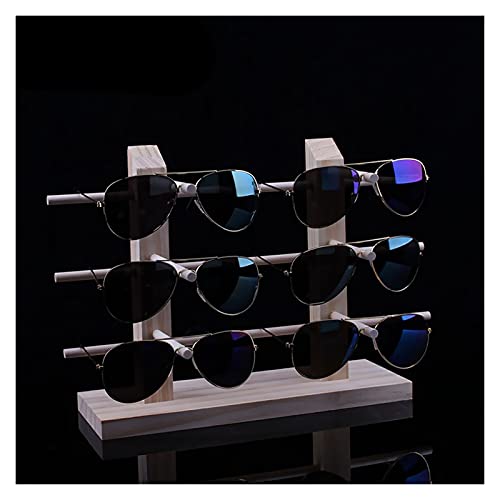 Organizador de exhibición de gafas en madera noble con acabado rústico 4