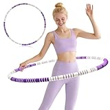 LOMUG Hula Hoop - Pneumatico per adulti, per principianti e professionisti, per dimagrire, sport, fitness, allenamento addominale, 8 segmenti, rimovibile, Hullahub, pneumatici fitness con schiuma, da