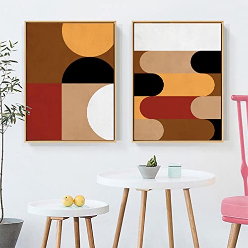 Impresión geométrica abstracta para decorar un salón moderno con calma nórdica