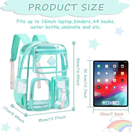 Image of PIG PIG GIRL Clear Backpack for School,Heavy Duty PVC Transparent Bookbag for Girls Stadium Approved See Through Backpack