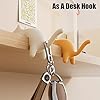 Cute Cat Tail Hook for Computer Screen,Computer Monitor Decor,Tight Spaces, Hang Keys, Desk Art Hook,Accessories in Easy Reach (White)