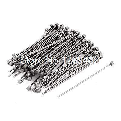 Lilianos 100mmx2mmx6mm Silver Gray Metal Straight Ejector Pin Punching Punches 96pcs