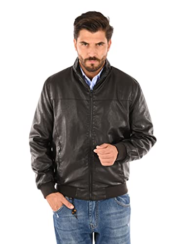 Giubbotto Pelle Uomo Invernale Giacca Biker