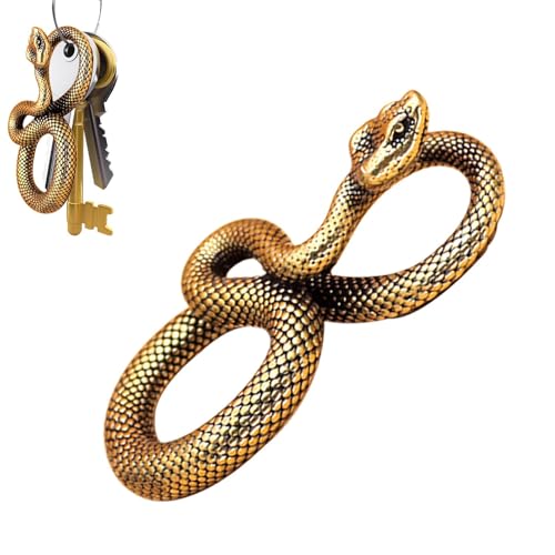 xLatón Serpiente Serpiente Llavero auspicioso Colgante Serpiente Colgante Animal Decoración Bronce Escultura de la Suerte Afortunada Feng Shui Articulo Serpiente Decoración del Hogar