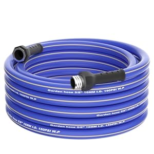 Garden Hose 50FT x 5/8″, Heavy Duty Water Hose, Flexible and Lightweight Kink-Free Garden Hose with Swivel Grip Handle, Hybrid Hose for Outdoor, Yard, Car Wash, Garden