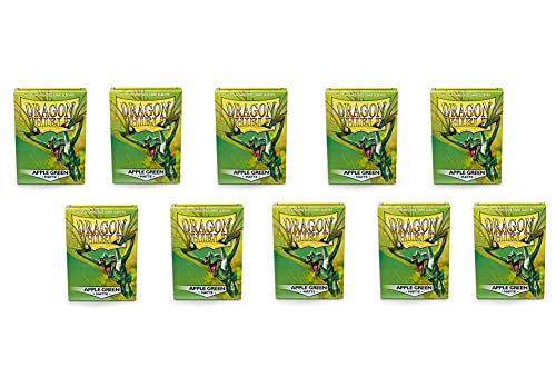 Pochettes protectrices Dragon Shield Mat Vert Pomme 100 CT lot de 10 anti-reflet pour tournoi
