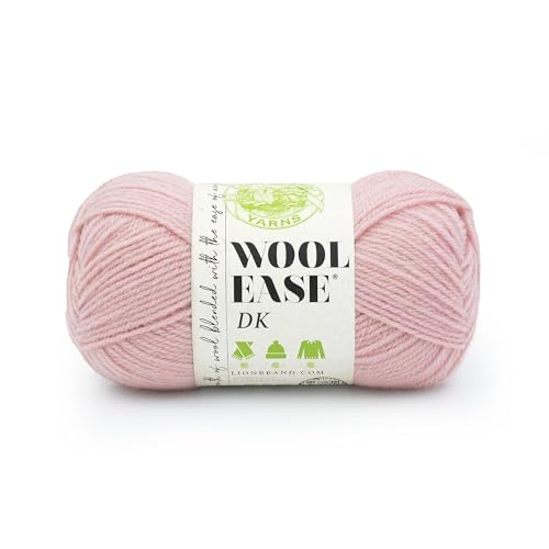 Image of Lion Brand Yarn, Wool-Ease DK Crochet & Knit Yarn, Pink, 1 Pack | Classic DK Weight Wool Acrylic Blend Knit & Crochet Fiber for Warm Blankets, Light Sweaters, Fall & Winter Hats