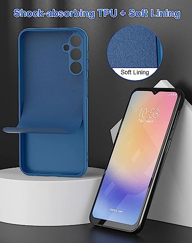 Image of DIZORO Microfiber Candy Case Compatible for Samsung A14 5G Smooth Touch Cushion Liquid Soft Silicone Gel Rubber Phone Cases Non-Slip Full Body Protective Shockproof Back Cover (Blue)