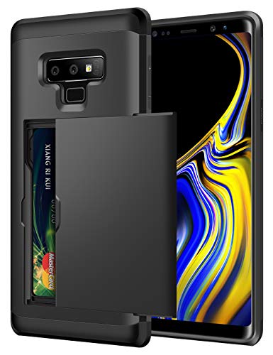 SAMONPOW Galaxy Note 9 Case Hybrid Dual Layer Protective Note 9 Wallet Case Card Holder Shell Anti-Scratch Hard Defence Soft Rubber Bumper Cover Case for Samsung Galaxy Note 9 (2018) - Black
