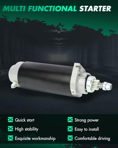 Image of SCITOO Starter Motor 5389N SAB0015 for Mariner Engines-Marine Outboard 135CXL 135ELPTO 135EXLPTO 135L 135XL 150 for Magnum EFI 150 150CXL 150CXL EFI 150CXL Saltwater ‎12 Volt CCW 8-Tooth Pinion
