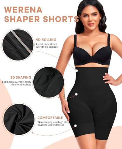 Image of Werena Tummy Control Shapewear Shorts for Women Seamless High Waisted Body Shaper Shaping Underwear Girdle Panties