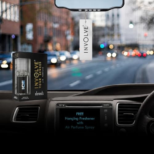 Image of INVOLVE Elements Aqua Ice Spray Air Perfume - Pack of 2 | Fine Fragrance Scent Air Freshener - IELE07-30ml | Car fresheners | Car accessories 2026| Long lasting fragrance | Car perfume