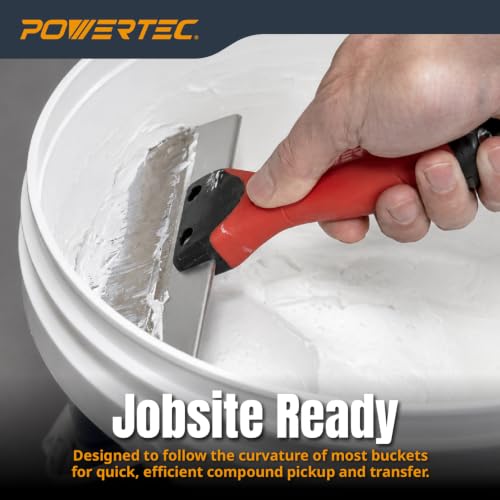 Image of POWERTEC 6-1 /2 inch Stainless Steel Bucket Scoop, Drywall Tapping Repair Tool, 1 PK (72179)